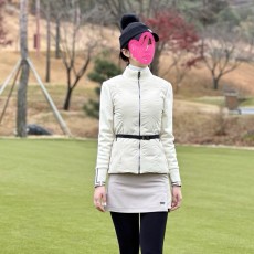 **[LANVIN BLANC] 랑방 블* 텍스처 블록 벨티드 패딩 점퍼(WOMEN) *
