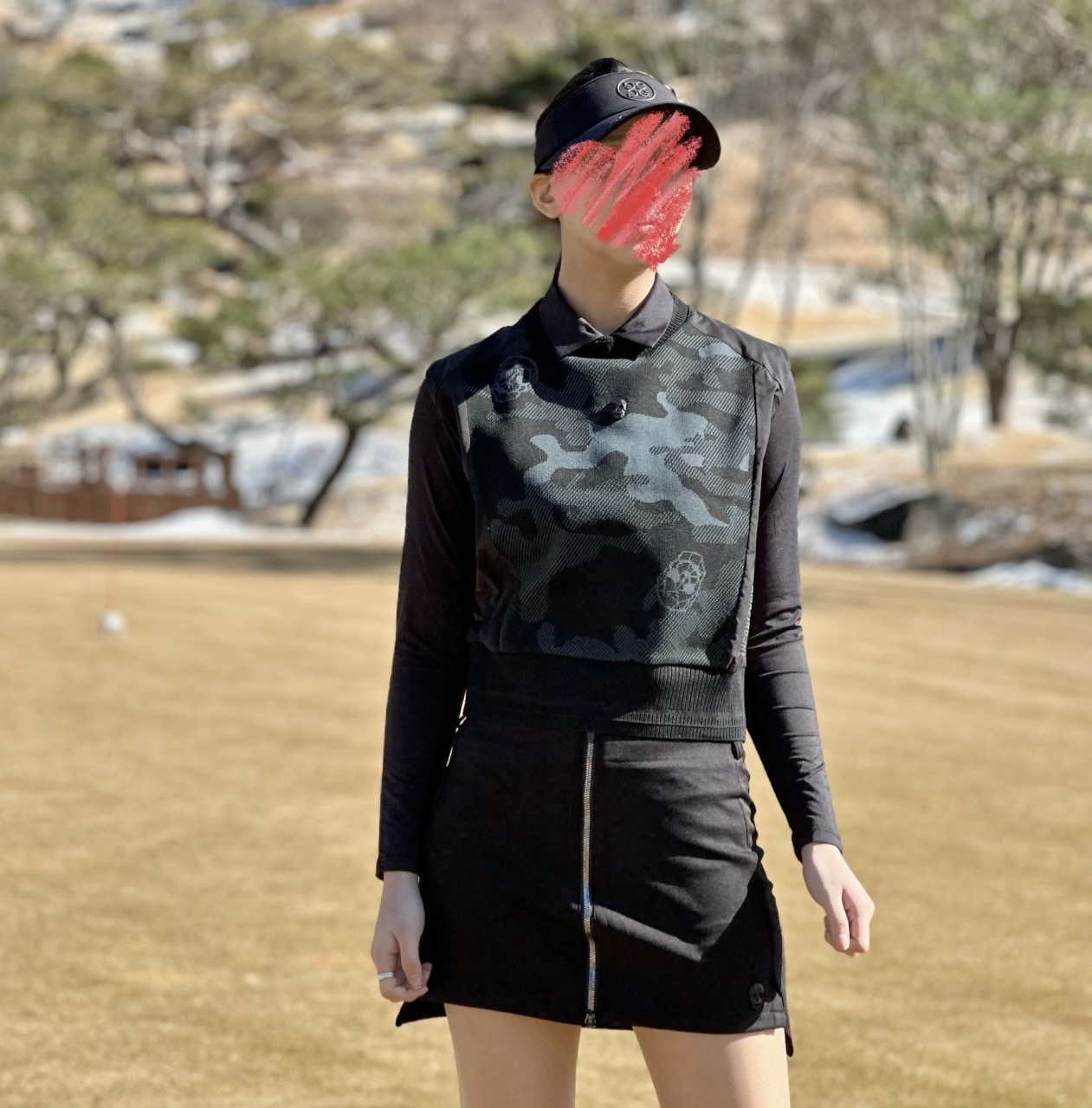 어메이징 크* 알렉스 카모 자카드 스웨터 베스트 (WOMEN) *