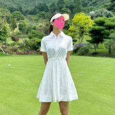 랑방 블* 드로우스트링 플리츠 하프 집업 드레스  (WOMEN) *