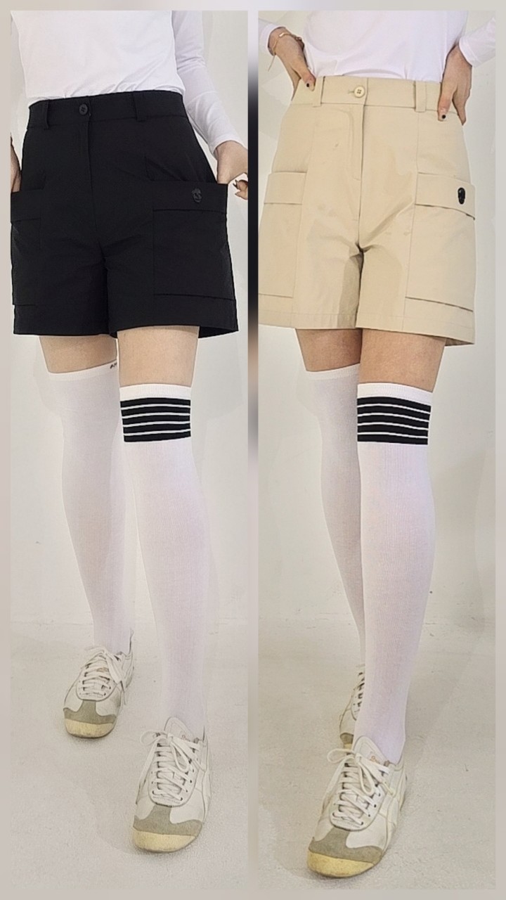 AMAZING_CRE 어메이징크리 여성 포켓 밴드 반바지 *