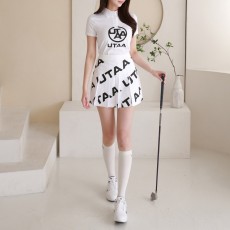 유V 로고 웨이브 플레어 스커트  ✔✔세일 ✔✔