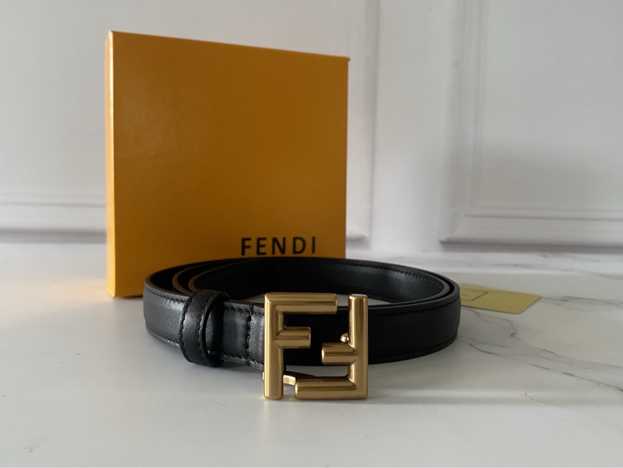 【펜*】FF Belt Black 펜디 FF 벨트 블랙 *