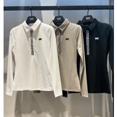 PXG 2024 F/W 여성 베이직 카라 롱 슬리브 기모 티셔츠**