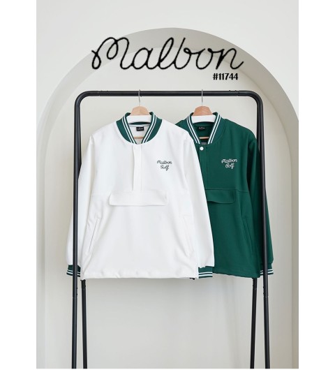 ** [MALBON] 말본 남성 그린 바이저 하프 집업 피스테 자켓*