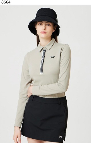 PXG 수입고급 WOMEN BASIC COLLAR LONG SLEEVE T-SHIRTS 신상