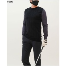 PXG 남성 쉐도우 로고 나그랑 배색 니트 스웨터